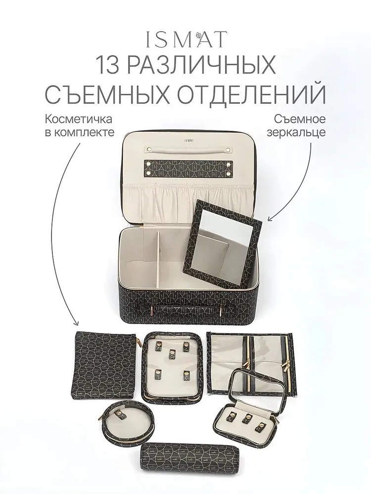 Шкатулка кейс для украшений со съемными отделениями ISMAT